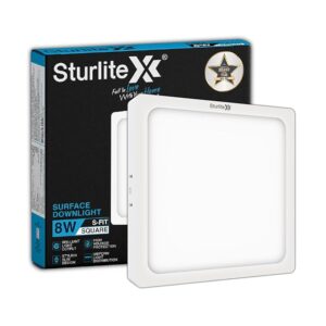 Sturlite S-FIT 8W Square LED Surface Light| 6500k Cool White Color Temperature| 640 Lumens with CRI Tech for Accurate Color Representation – (Pack of 1)