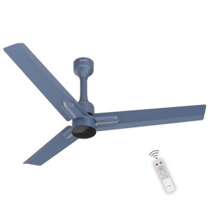 Polycab Wizzy Neo 1200mm 5-Star BLDC, Remote Ceiling fan for home | 100% Copper, High Air Delivery, 7 Speed Setting, Sleep Mode, Reverse Rotation, Free Installation | 3+1 Years Warranty ?Blue Silver?